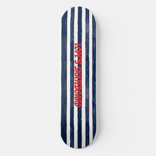 Abstrack navy Stripes Naadloos Persoonlijk Skateboard (Voorkant)