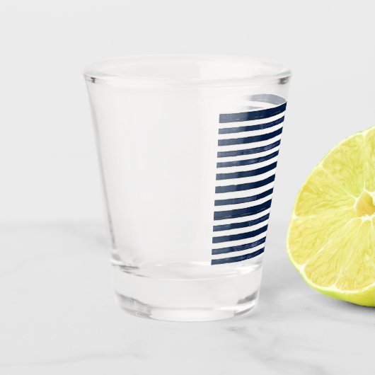 Abstrack navy Stripes Naadloos Shot Glas (Links)