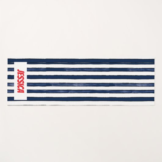 Abstrack navy Stripes Naadloos Yogamat (Voorkant (horizontaal))