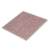 Abstrack Pink and White Stippen Pattern Tegeltje (Zijkant)