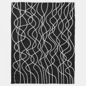 Abstract 010517 - White on Black Fleece Deken (Voorkant)