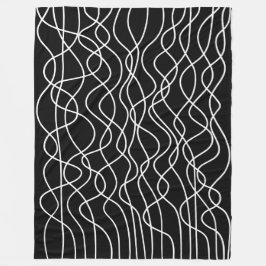 Abstract 010517 - White on Black Fleece Deken