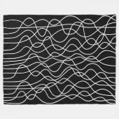 Abstract 010517 - White on Black Fleece Deken (Voorkant (Horizontaal))