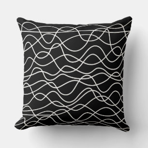 Abstract 010517 - White on Black Kussen