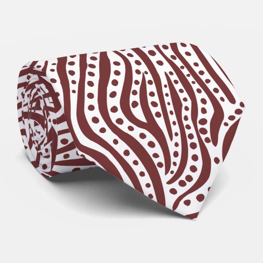 Abstract 011211 - Donkerbruin op wit Stropdas (Opgerold)