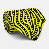 Abstract 011211 - Geel op zwart Stropdas (Opgerold)