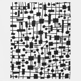 Abstract 020517 - Zwart op wit Fleece Deken
