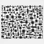 Abstract 020517 - Zwart op wit Fleece Deken (Voorkant (Horizontaal))