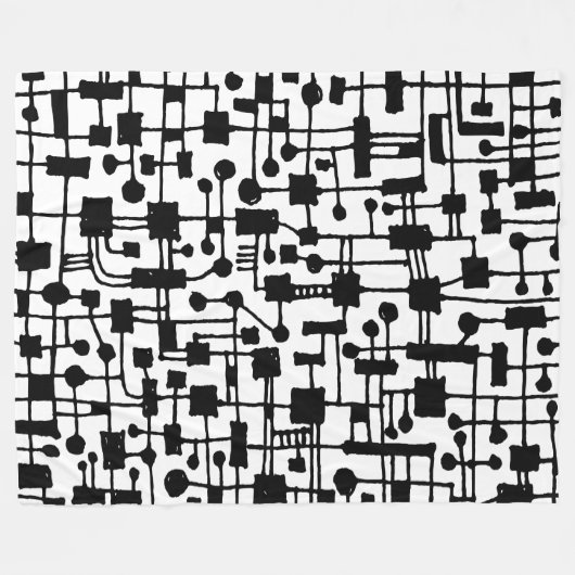 Abstract 020517 - Zwart op wit Fleece Deken (Voorkant (Horizontaal))