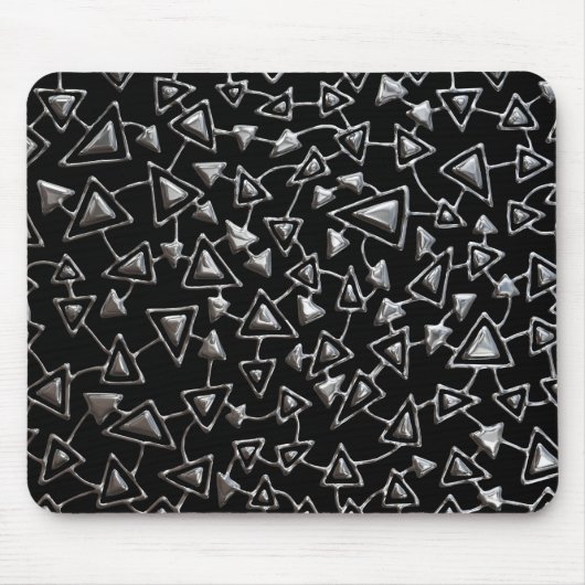 Abstract 021112 - Snelle zilver op zwart Muismat (Voorkant)