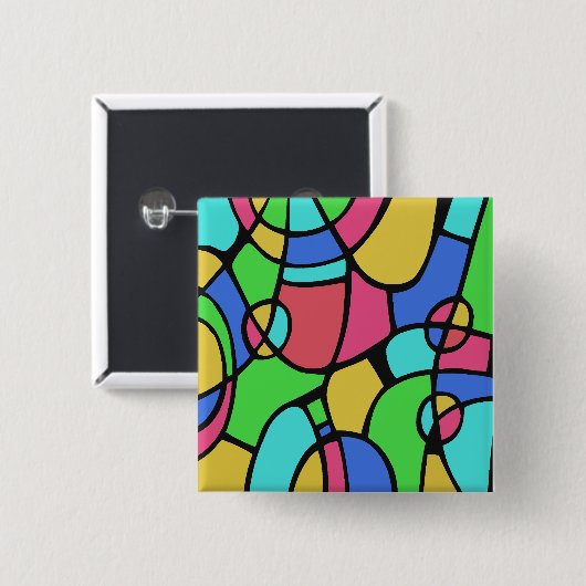 Abstract 02 vierkante button 5,1 cm (Voorkant /achterkant)