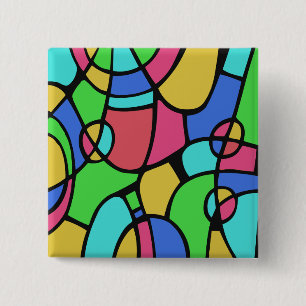 Abstract 02 vierkante button 5,1 cm