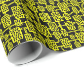 Abstract 041113 - Geel op zwart Cadeaupapier (Rol Hoek)