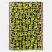 Abstract 041113 - Geel op zwart Deken (Voorkant Verticaal)