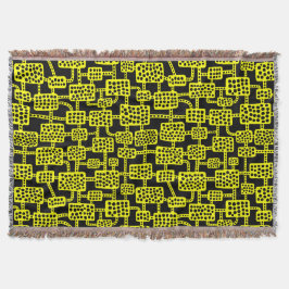 Abstract 041113 - Geel op zwart Deken