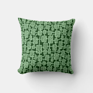 Abstract 041113 - Ghost Green op Dark Forest Green Kussen