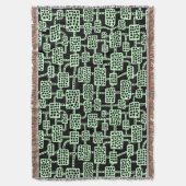 Abstract 041113 - Ghost Green op zwart Deken (Voorkant Verticaal)