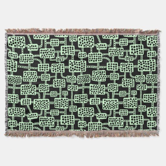 Abstract 041113 - Ghost Green op zwart Deken (Voorkant)