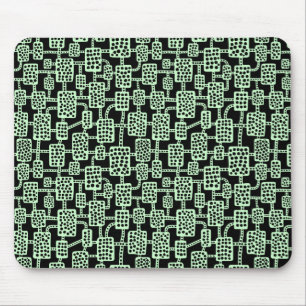 Abstract 041113 - Ghost Green op zwart Muismat