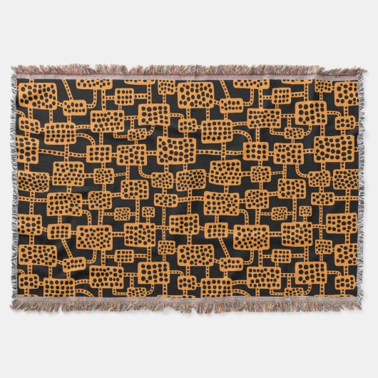 Abstract 041113 - Licht Sinaasappel op zwart Deken (Voorkant)