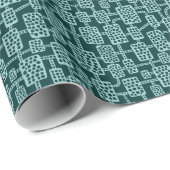Abstract 041113 - Lt Blue Green op Dark Moss Green Cadeaupapier (Rol Hoek)