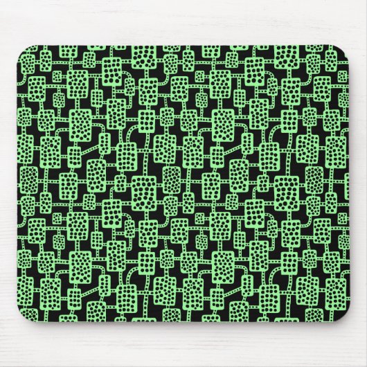 Abstract 041113 - Mint Green op zwart Muismat (Voorkant)