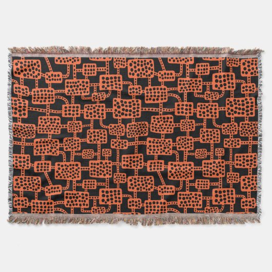 Abstract 041113 - Najaar Sinaasappel op zwart Deken (Voorkant)