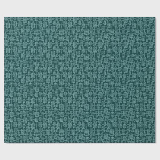 Abstract 041113 - Ocean Green op Dark Moss Green Cadeaupapier (Vlak)