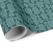 Abstract 041113 - Ocean Green op Dark Moss Green Cadeaupapier (Rol Hoek)