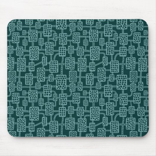 Abstract 041113 - Ocean Green op Dk Moss Green Muismat (Voorkant)