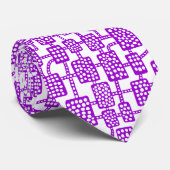 Abstract 041113 - Paars op wit Stropdas (Opgerold)