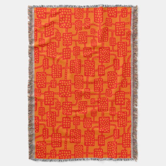 Abstract 041113 - Rood op Sinaasappel Deken (Voorkant Verticaal)