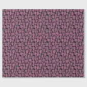 Abstract 041113 - Roze op zwart Cadeaupapier (Vlak)