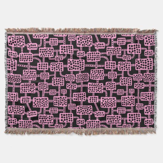 Abstract 041113 - Roze op zwart Deken (Voorkant)