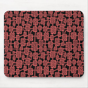 Abstract 041113 - Tropisch roze op zwart Muismat