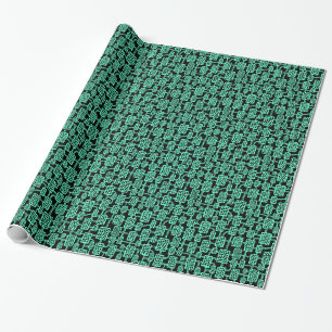 Abstract 041113 - Turquoise op zwart Cadeaupapier