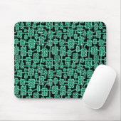 Abstract 041113 - Turquoise op zwart Muismat (Met muis)