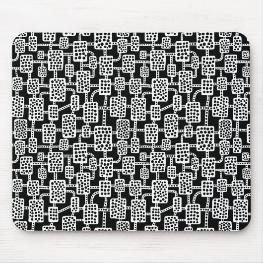 Abstract 041113 - White on Black Muismat (Voorkant)