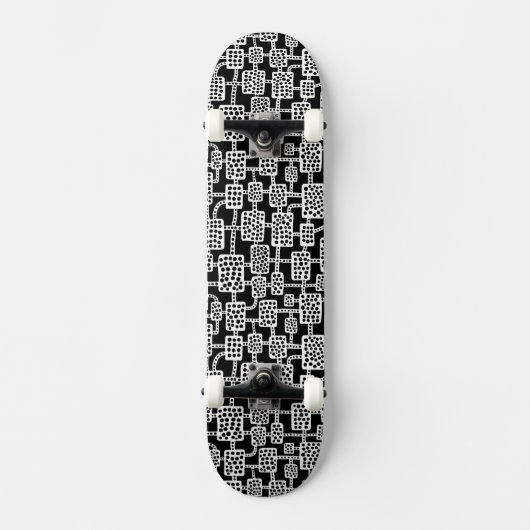 Abstract 041113 - White on Black Skateboard (Voorkant)