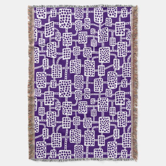 Abstract 041113 - Wit over diep Paars Deken (Voorkant Verticaal)