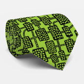 Abstract 041113 - Zwart op Martian Green Stropdas (Opgerold)