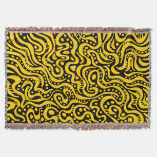 Abstract 041211 - Amber op zwart Deken