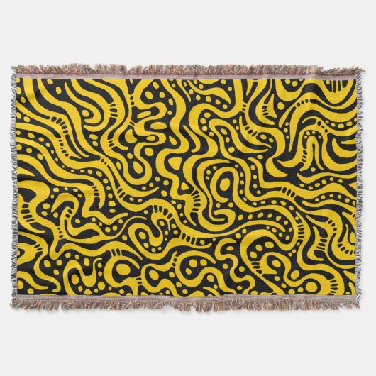 Abstract 041211 - Amber op zwart Deken (Voorkant)