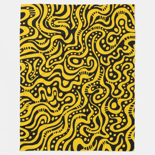 Abstract 041211 - Amber op zwart Fleece Deken (Voorkant)