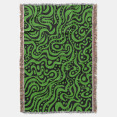 Abstract 041211 - Avocado Green met zwart Deken (Voorkant Verticaal)