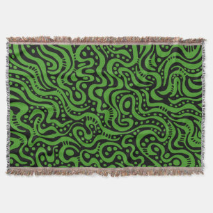 Abstract 041211 - Avocado Green met zwart Deken