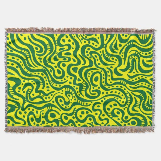 Abstract 041211 - Bosgroen met geel Deken (Voorkant)