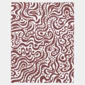 Abstract 041211 - Bruin in wit Fleece Deken (Voorkant)