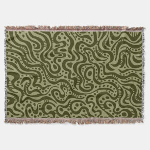 Abstract 041211 - Donkere olijfolie op Khaki Deken