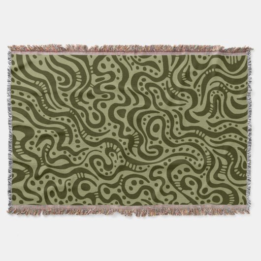 Abstract 041211 - Donkere olijfolie op Khaki Deken (Voorkant)